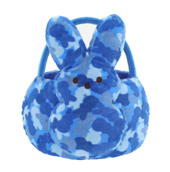 PEEPS Bunny Spotted Cow Print Plush Easter Basket New With Tag