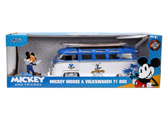 Jada Toys Disney Mickey and Friends 1:24 Volkswagen T1 Bus Diecast Vehicle New