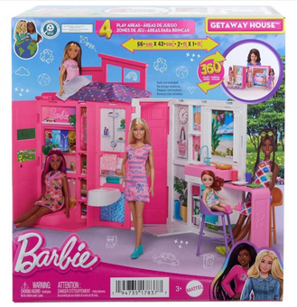 Barbie Doll House Playset, Getaway House with 11 Accessories Toy New with Box