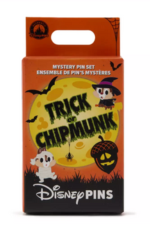 Disney Parks Chip 'n Dale Trick or Chipmunk Mystery Pin Blind Pack 2pcs New