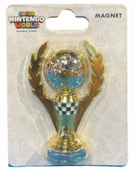 Universal Studios Super Nintendo World Mario Kart Cup Trophy Magnet New W Tag