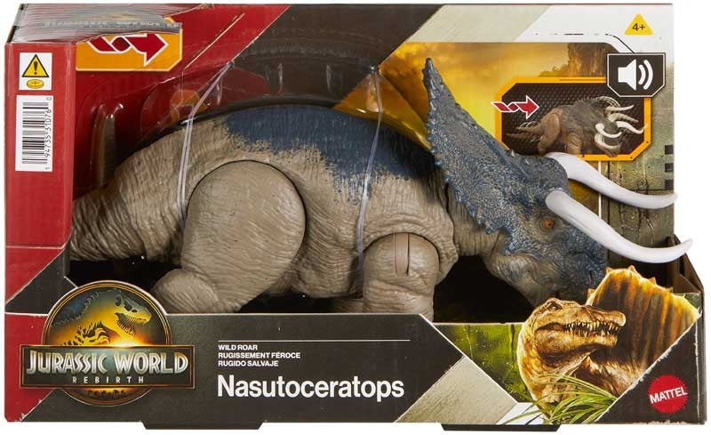 Jurassic World Rebirth Wild Roar Nasutoceratops Dinosaur Action Figure Sound New
