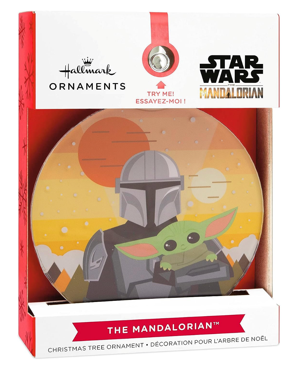Hallmark Star Wars Mandalorian and Grogu Christmas Tree Ornament New With Box