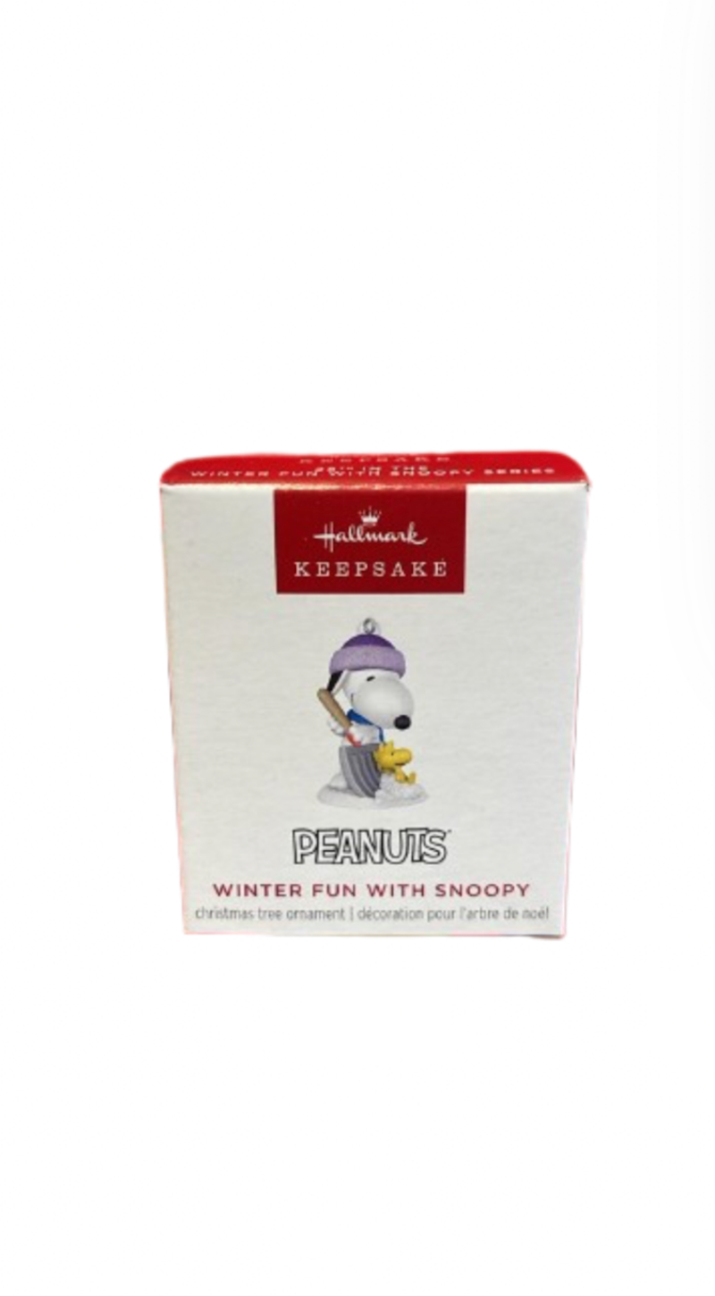 Hallmark 2025 Keepsake Mini Peanuts Winter Fun W Snoopy Christmas Ornament New
