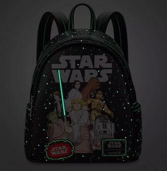 Disney Parks Star Wars Glow-in-the-Dark Loungefly Mini Backpack New with Tag