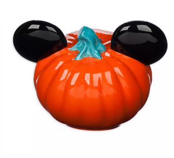 Disney Parks 2023 Mickey Halloween Pumpkin Ceramic Candy Bowl New