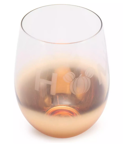 Disney Parks Home Halloween Mickey Pumpkin Stemless Wine Glass New