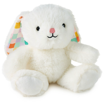 Hallmark White Bunny With Patchwork Ears Easter Plush 8" New with Tag