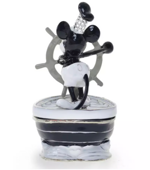 Disney Parks Mickey Mouse Trinket Box by Arribas – Steamboat Willie New with Box