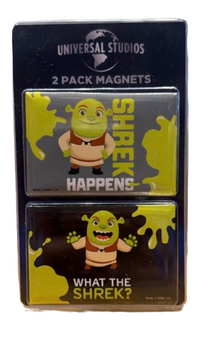 Universal Studios Shrek "..Happens" - "What the.." 2 Pack Magnets New With Tag