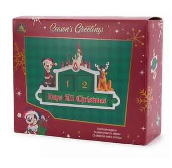 Disney Parks Santa Mickey Pluto Holiday Castle Countdown Calendar Figure New Box