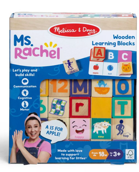 Melissa & Doug Ms. Rachel Wooden Learning Blocks New with Box