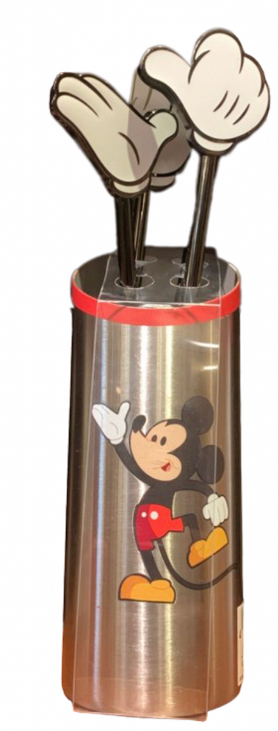 Disney Parks Mickey Mouse Ware Stainless Steel Holder Set New With Tag
