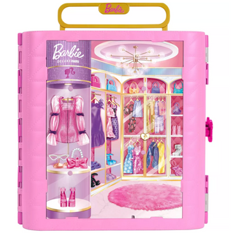 Barbie Closet with Spin and Style Feature Vanity Ottoman 4 Fashions 20 Pieces