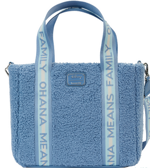 Disney Parks Loungefly Stitch Plush Sherpa Tote Bag With Coin Bag New With Tag