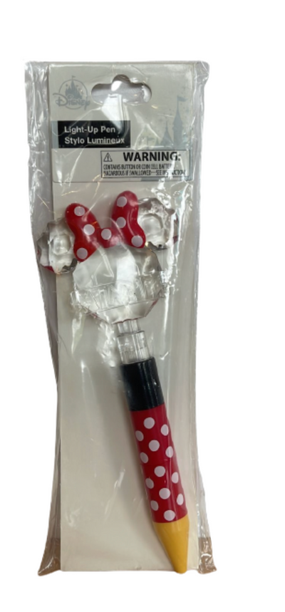 Disney Parks Minnie Ears with Bow Light - Up Pen New with Card