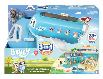 Disney Bluey 3-in-1 Transforming Airplane Playset Toy New with Box
