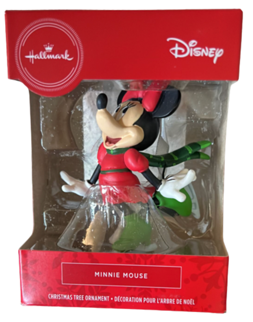 Hallmark Disney Minnie Mouse Holiday Skiing Christmas Tree Ornament New With Box