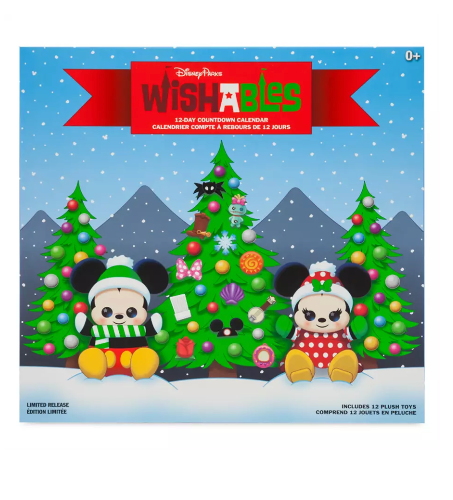 Disney Parks Wishables Plush Holiday Countdown 12 Days to Christmas Calendar New