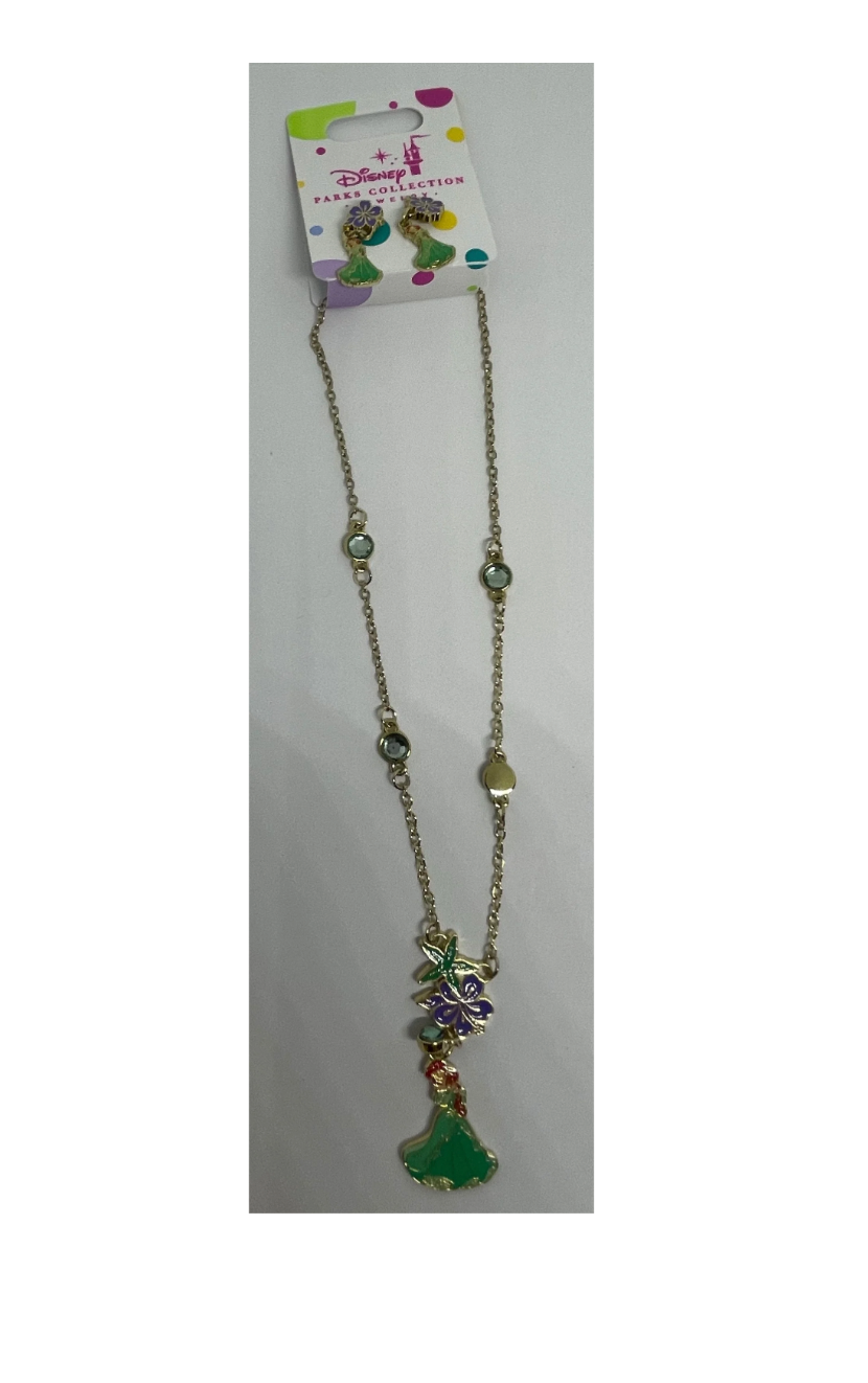 Disney Parks Collection Jewelry Ariel Earrings and Necklace Set New with Tag