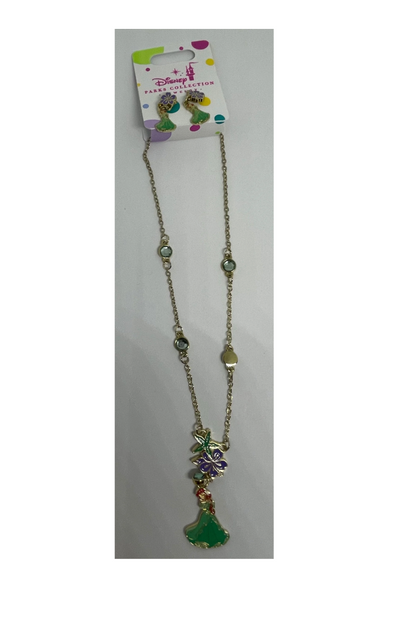 Disney Parks Collection Jewelry Ariel Earrings and Necklace Set New with Tag