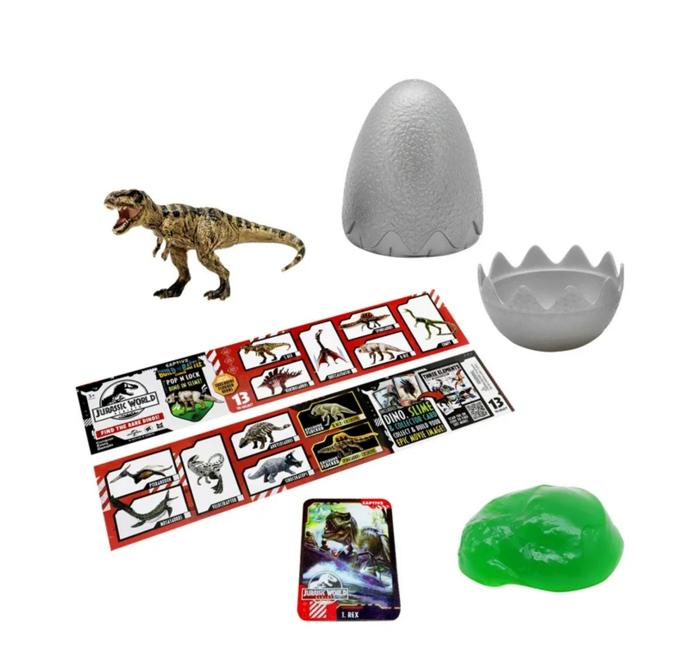 Jurassic World Rebirth Captivz Slime Egg Dinosaur Collectible Flocked Mystery