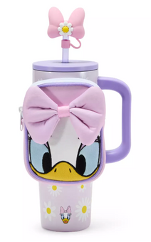 Disney Parks Daisy Duck 30oz Stainless Steel Travel Tumbler Zip Case New W Tag