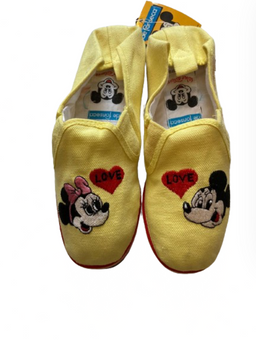 Disney Yellow Mickey Minnie Love De Fonseca Italy Espadrilles Shoes Size 7 New