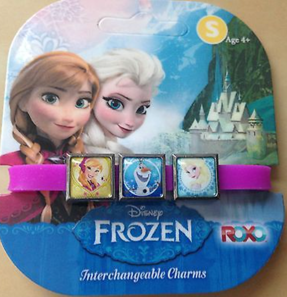 disney frozen elsa anna olaf and sven bracelet with 3 charms new card