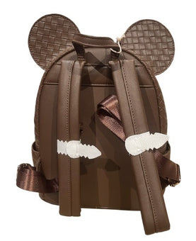 Disney Parks Loungefly Mickey Mouse Ear Chocolate Pleather Backpack New With Tag