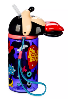 Disney Parks Minnie Mouse Figural Water Bottle with Built-In Straw New With Tag