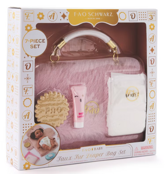 FAO Schwarz Baby Doll Diaper Bag Set Toy New With Tag