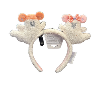 Disney Parks Halloween Mickey & Minnie Mouse Ghosts Headband Ear New With Tag