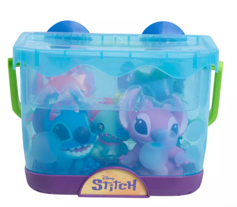Disney Stitch Bath Caddy Set, 5-Piece Bath Toy Bucket New With Tag