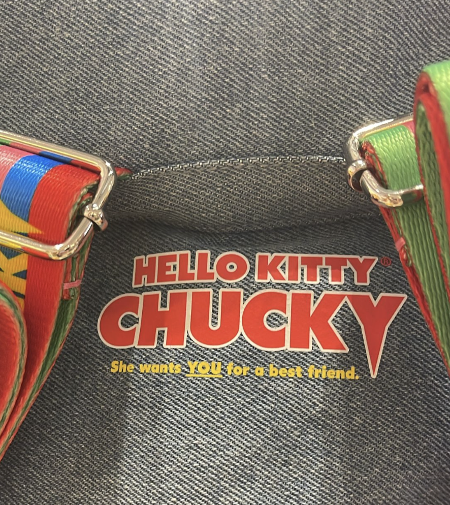 Universal Studios Hello Kitty Chucky Good Girls Denim Backpack New With Tag