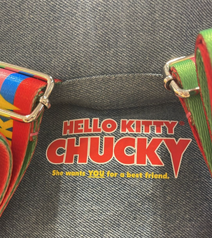Universal Studios Hello Kitty Chucky Good Girls Denim Backpack New With Tag