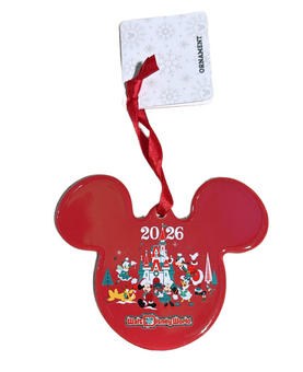 Disney Parks WDW 2026 Holiday Disc Icon Christmas Ornament New With Tag