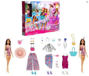 Barbie Doll and Fashion Advent Calendar, 24 Surprises New with Tag