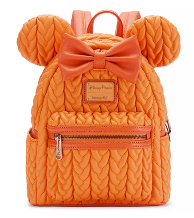 Disney Parks Halloween Minnie Mouse Orange Loungefly Mini Backpack Pumpkin Spice