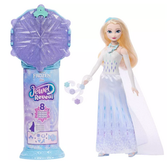 Disney Frozen Jewel Reveal Elsa Fashion Doll 8 Surprises Gem Box Toy New w Tag