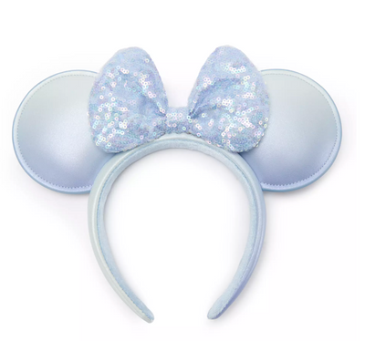 Disney Minnie Mouse Ear Headband for Adults Winter Blue New
