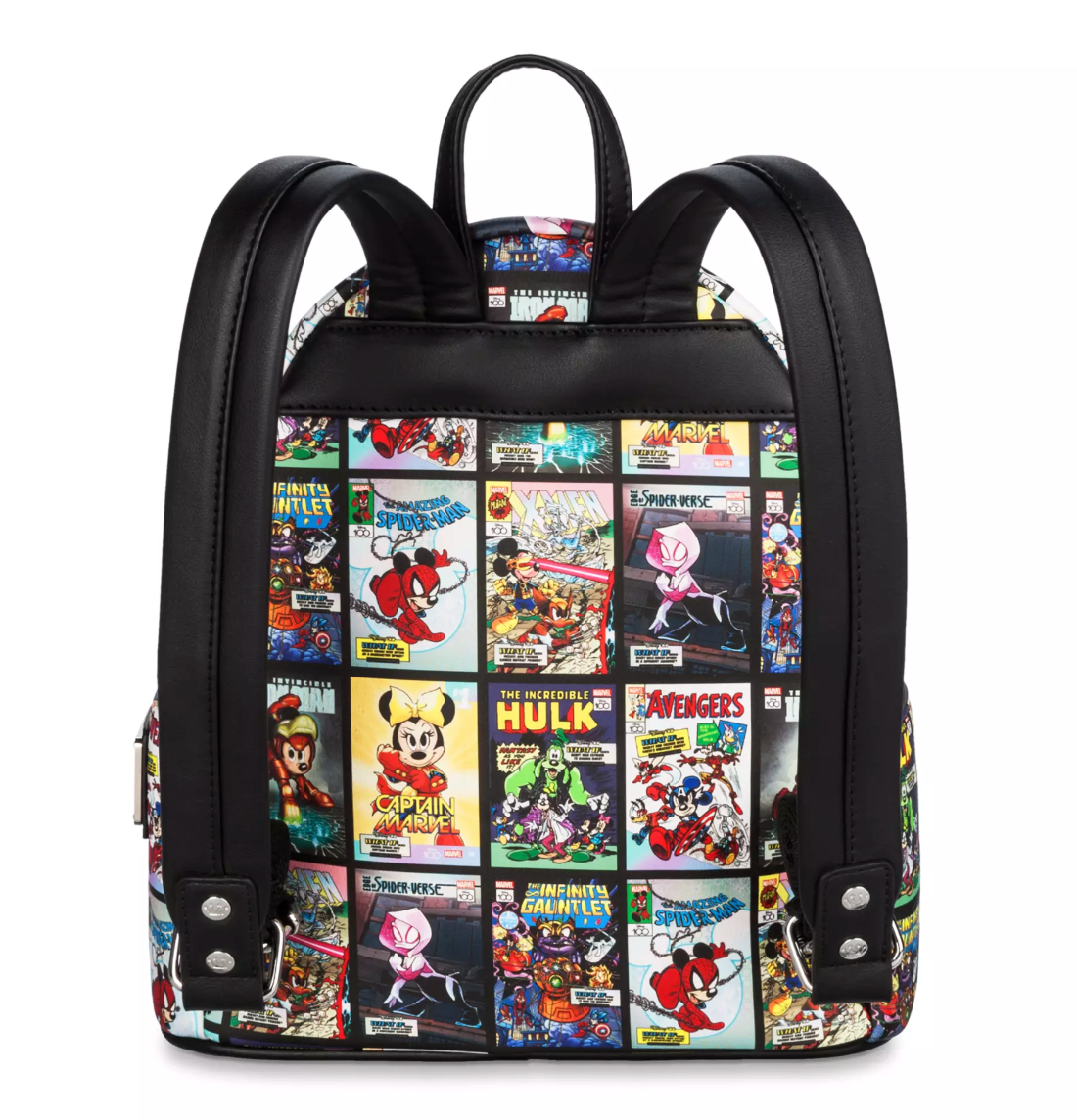Disney Disney100 Mickey and Friends Marvel Comics Loungefly Mini Backp – I Love Characters Disney Disney100 Mickey and Friends Marvel Comics Loungefly Mini Backp – I Love Characters