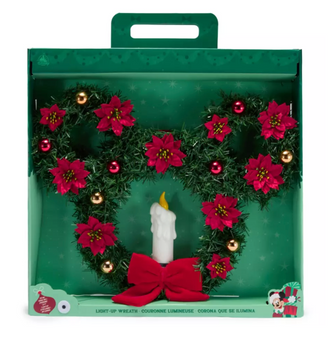Disney Parks Mickey Mouse Icon Light-Up Holiday Wreath New with Tag