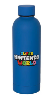 Universal Studios SUPER NINTENDO WORLD Blue Steel Water Bottle New With Tag