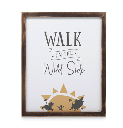 Disney The Lion King Walk on the Wild Side Framed Wood Wall Decor New with Box