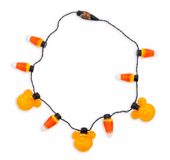 Disney Parks Mickey Mouse Jack-o'-Lantern Halloween Glow Necklace New With Tag