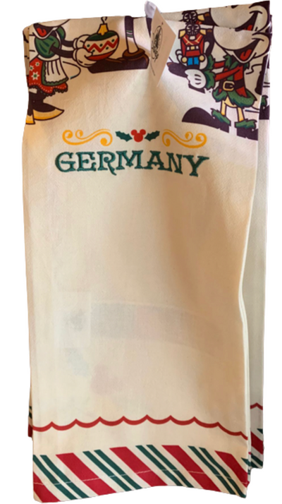 Disney Parks Epcot Germany Mickey and Friends Holiday Kitchen Towel New With Tag