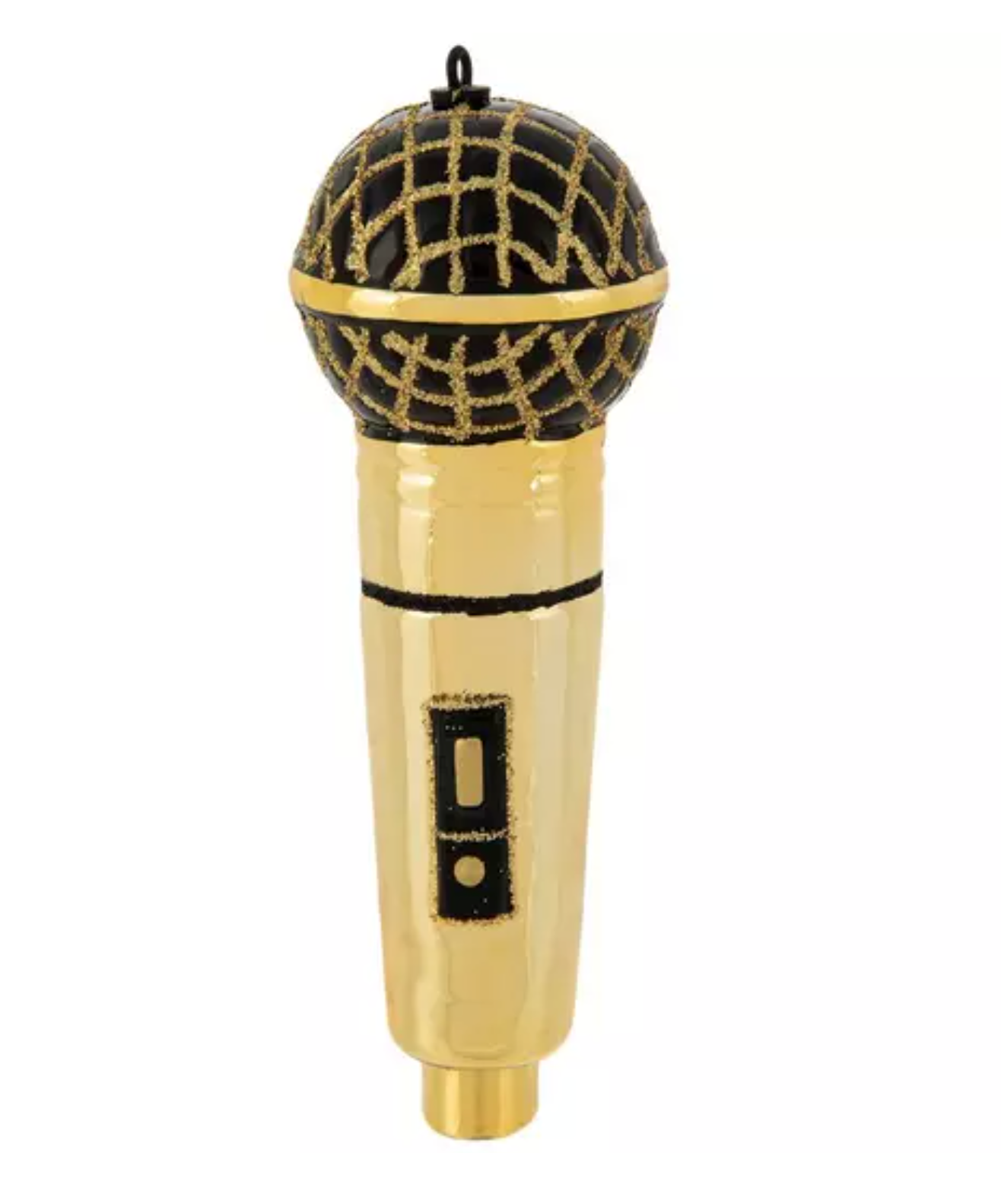 Robert Stanley Gold Microphone Glass Christmas Ornament New with Tag