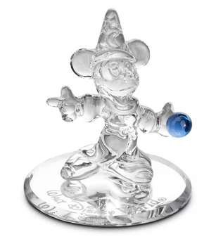 Disney Parks Sorcerer Mickey Mouse Glass Figurine by Arribas New with Box