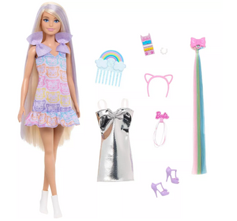 Barbie Fun Fancy Blonde 11" Fashion Doll with Extra Long Hair and 2 Looks New